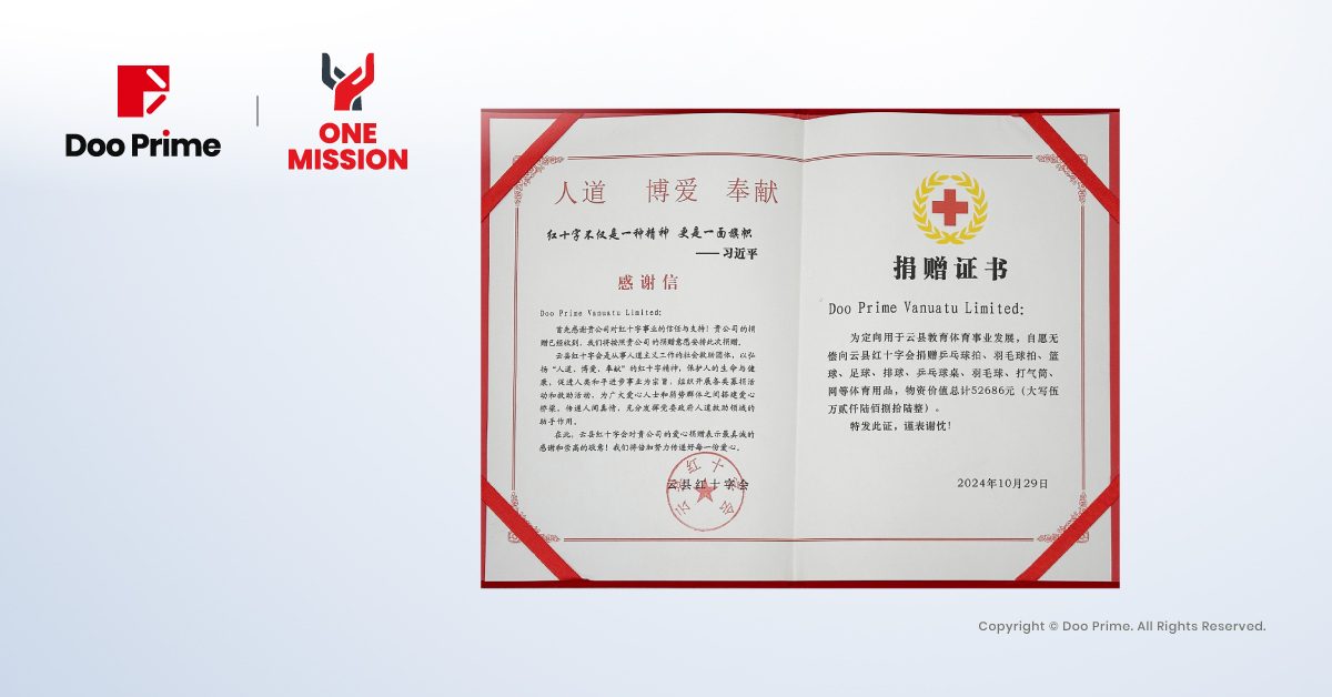 ฉลอง 10 ปี กับ “OneMission”: ของขวัญจาก Doo Prime สู่เด็กๆ ในยูนนาน